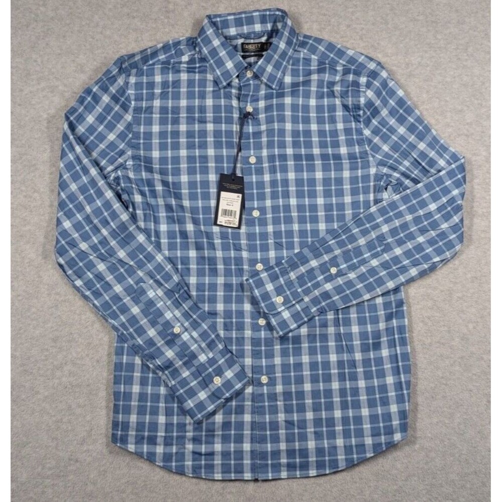 FAHERTY Men Small NWT The Movement Shirt Sport York Harbour Plaid Supima Cotton